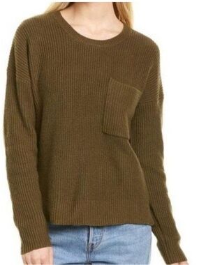 Madewell Thompson Ribbed Crewneck Sweater with Front Pocket